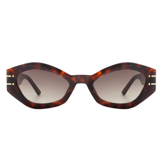 Elysiant - Geometric Oval Slim Fashion Round Cat Eye Sunglasses