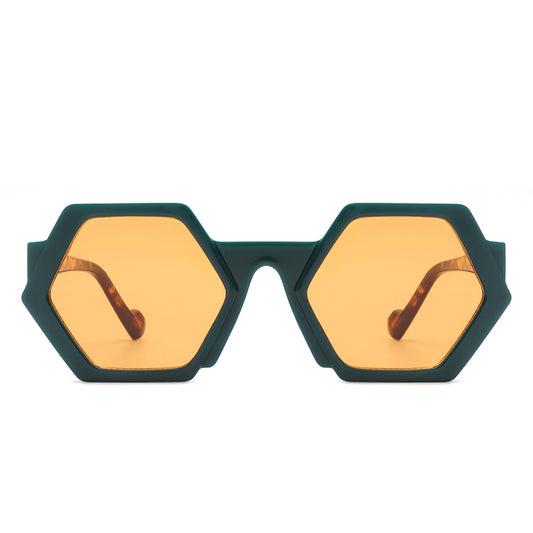 Starpath - Geometric Irregular Tinted Round Fashion Sunglasses