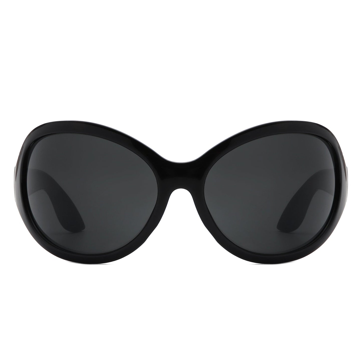 Aurora - Oversize Fashion Curved Large Women Round Sunglasses