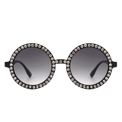 Dreamwey - Round Fashion Rhinestone Circle Oversize Women Sunglasses
