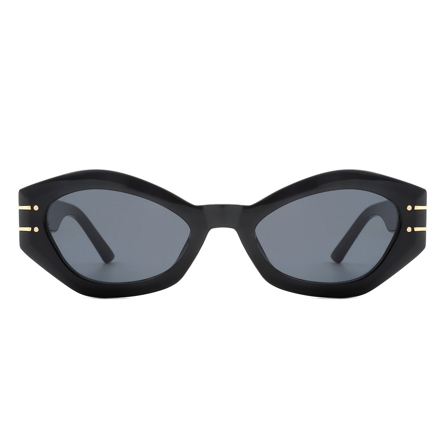 Elysiant - Geometric Oval Slim Fashion Round Cat Eye Sunglasses