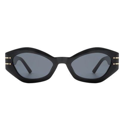 Elysiant - Geometric Oval Slim Fashion Round Cat Eye Sunglasses
