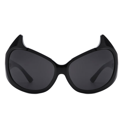 Vaelin - Oversized Round Fashion Cat Eye Sunglasses