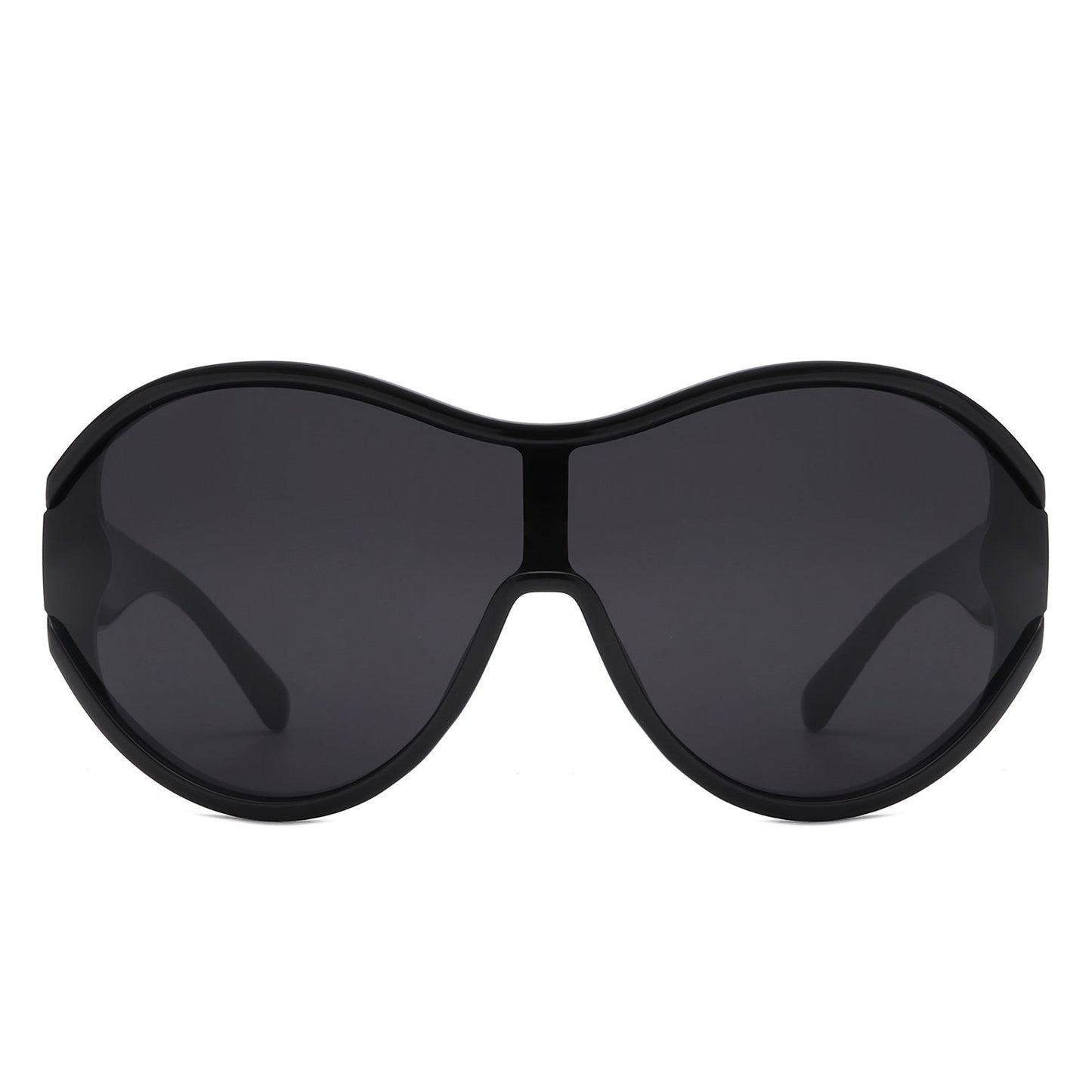 Gwyneth - Retro Oversized Oval Curved Round Sunglasses