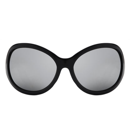 Aurora - Oversize Fashion Curved Large Women Round Sunglasses