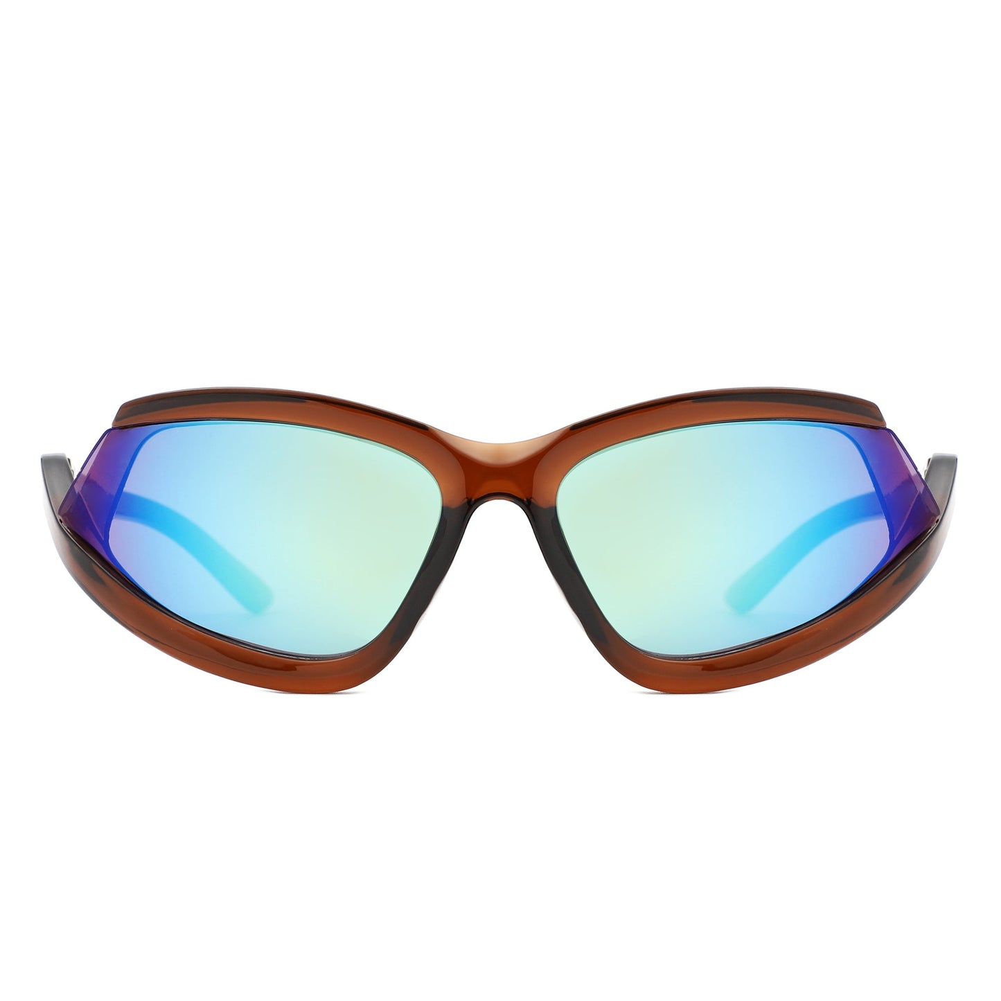 Quanta - Sporty Geometric Rectangle Wrap-Around  Sunglasses