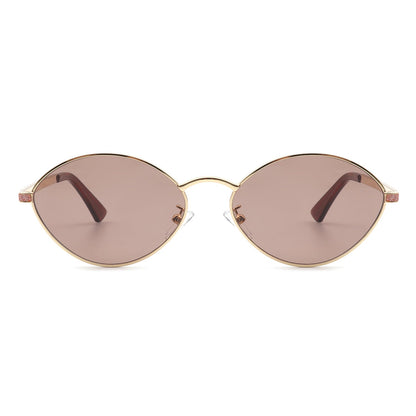 Ufril - Oval Retro Geometric Round Glitter Fashion Sunglasses