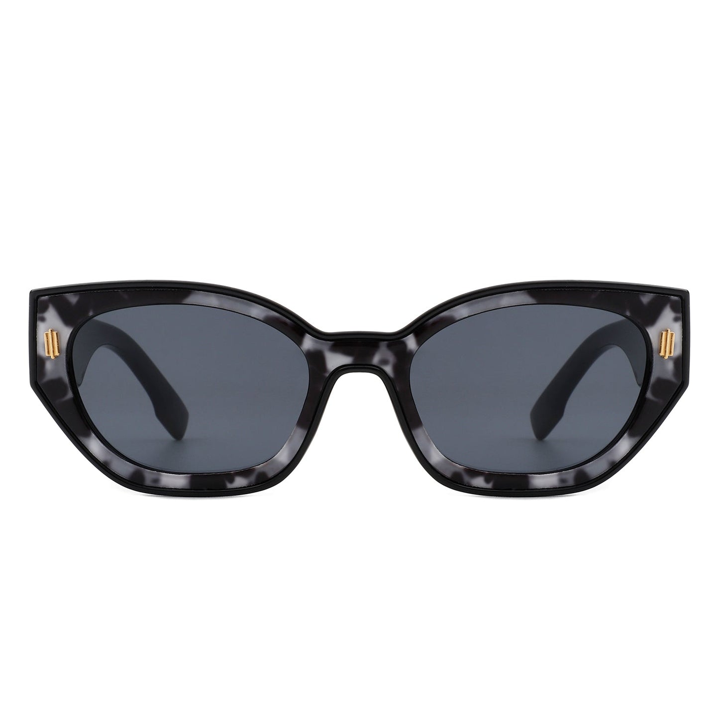 Dawnmist - Geometric Retro Round Irregular Narrow Cat Eye Sunglasses