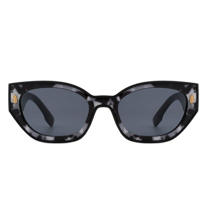Dawnmist - Geometric Retro Round Irregular Narrow Cat Eye Sunglasses