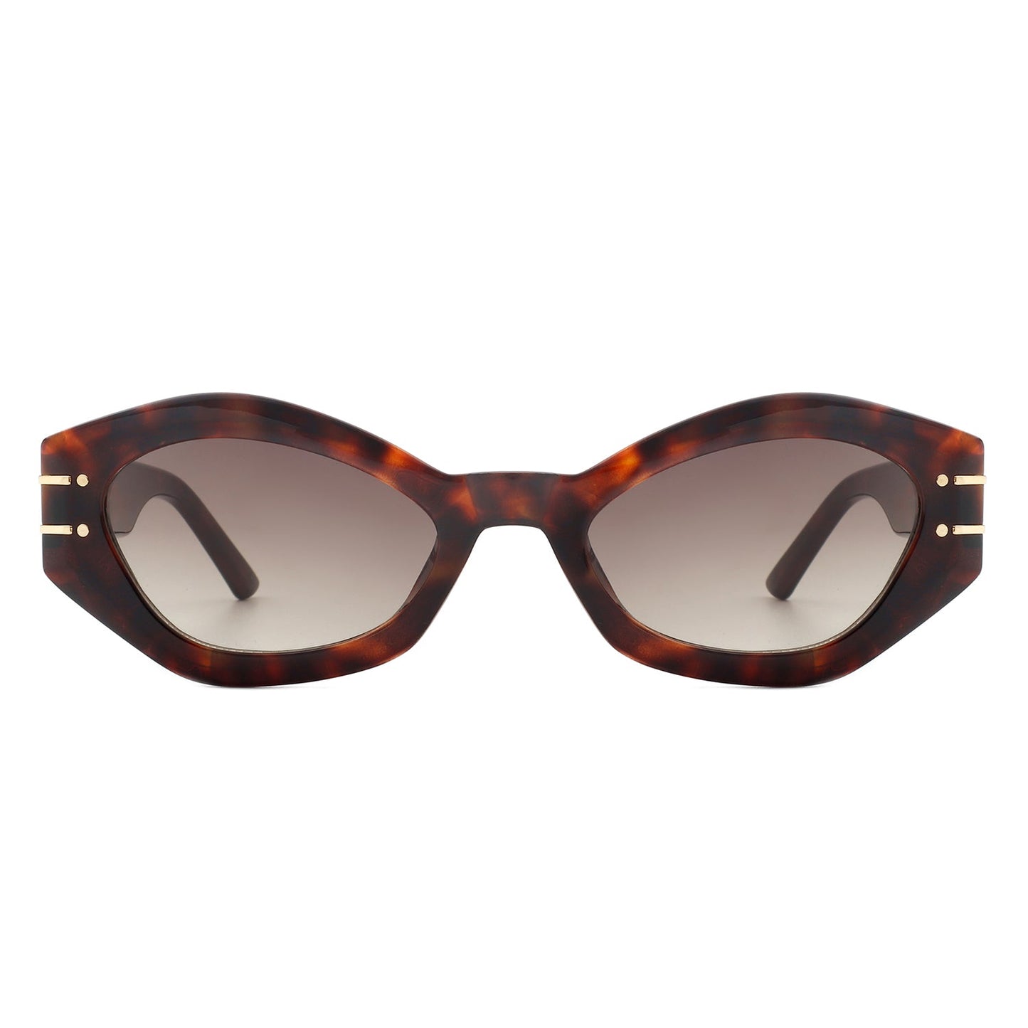 Elysiant - Geometric Oval Slim Fashion Round Cat Eye Sunglasses