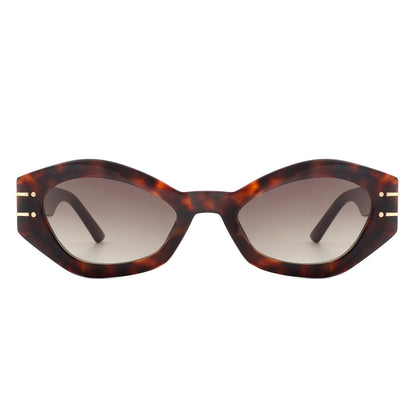 Elysiant - Geometric Oval Slim Fashion Round Cat Eye Sunglasses