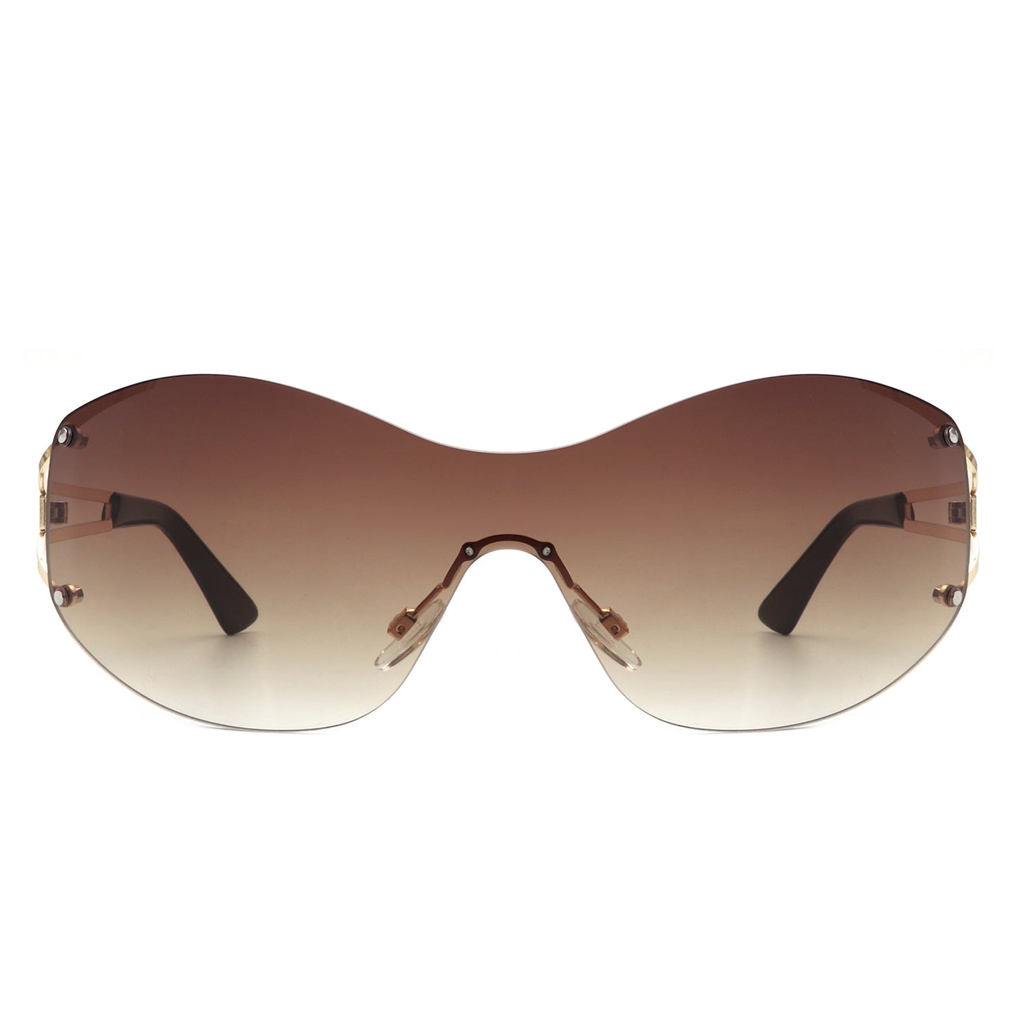 Elandor - Women Rimless Oversize Sleek Oval Fashion Sunglasses