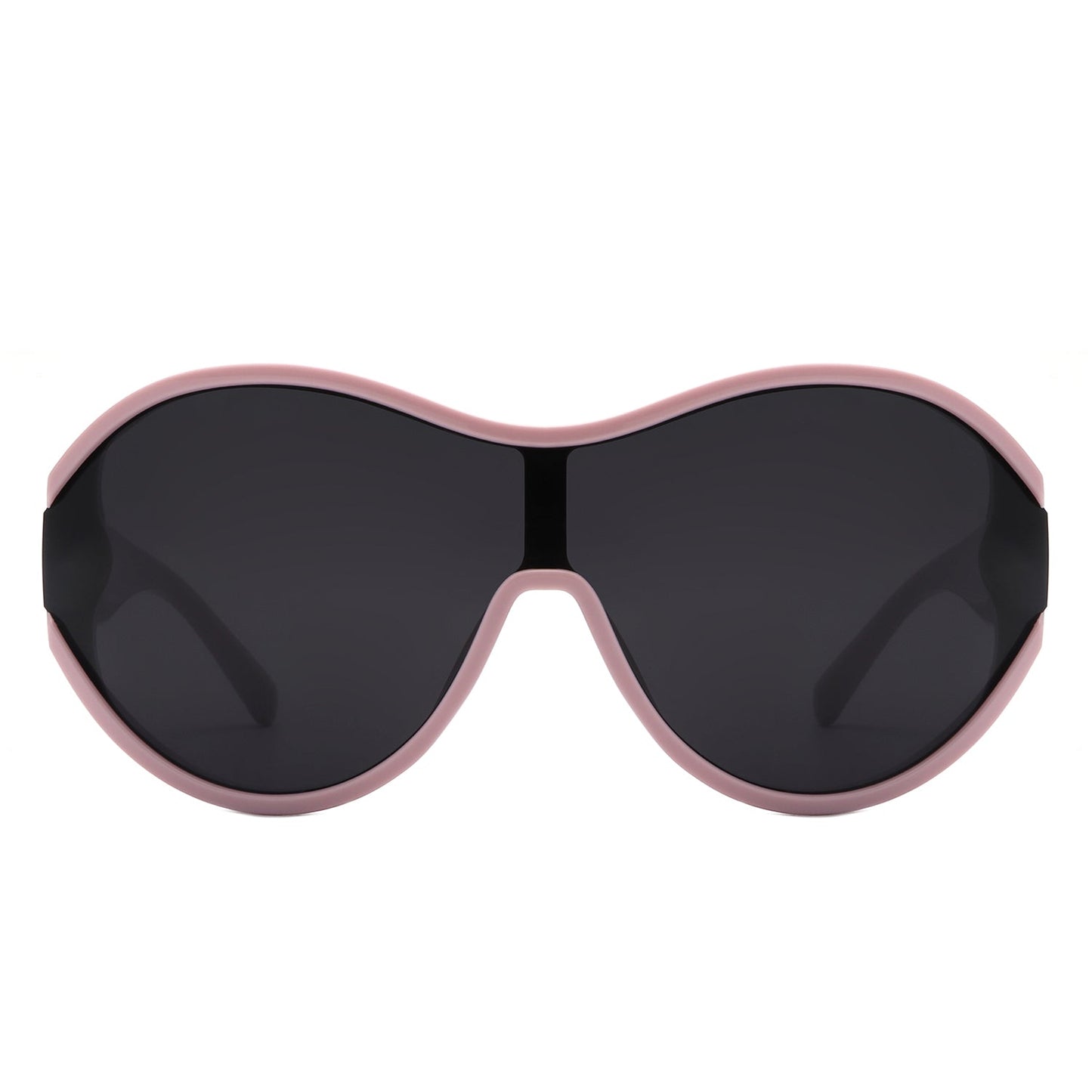 Gwyneth - Retro Oversized Oval Curved Round Sunglasses