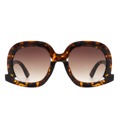 Lumisilk - Oversized Geometric Irregular Round Sunglasses for Women
