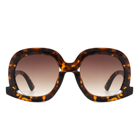 Lumisilk - Oversized Geometric Irregular Round Sunglasses for Women