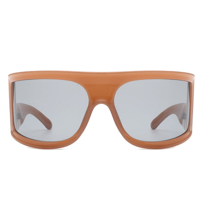 Kaelina - Oversize Irregular Fashion Square Wrap Around Sunglasses