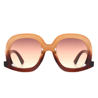 Lumisilk - Oversized Geometric Irregular Round Sunglasses for Women