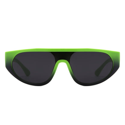 Isolde - Retro Round Flat Top Fashion Sunglasses