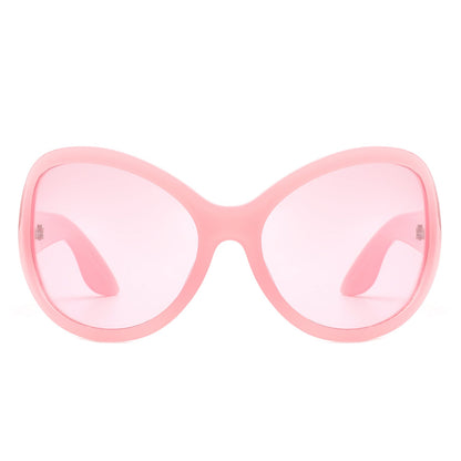 Quinlan - Oversized Round Wraparound Women's Sunglasses