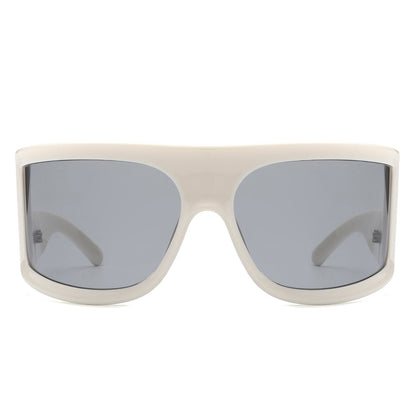 Kaelina - Oversize Irregular Fashion Square Wrap Around Sunglasses