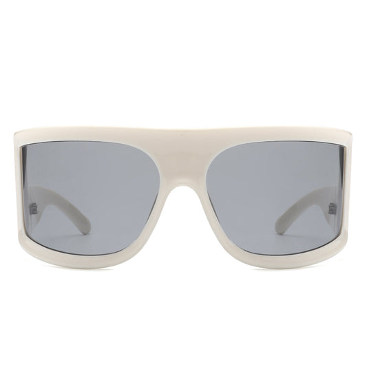 Kaelina - Oversize Irregular Fashion Square Wrap Around Sunglasses