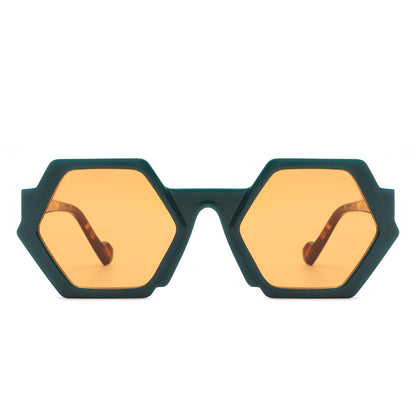 Starpath - Geometric Irregular Tinted Round Fashion Sunglasses