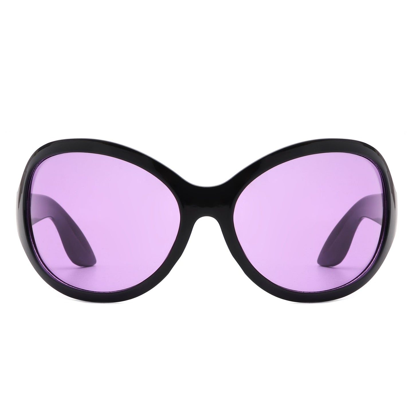 Aurora - Oversize Fashion Curved Large Women Round Sunglasses