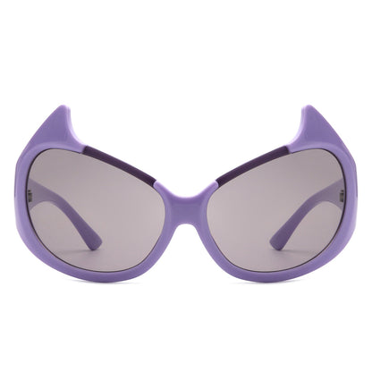 Vaelin - Oversized Round Fashion Cat Eye Sunglasses