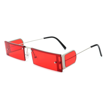 Loro - Rectangle Retro Narrow Slim Flat Top Tinted Sunglasses