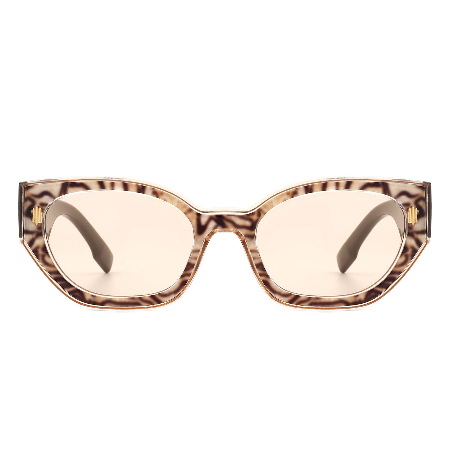Dawnmist - Geometric Retro Round Irregular Narrow Cat Eye Sunglasses
