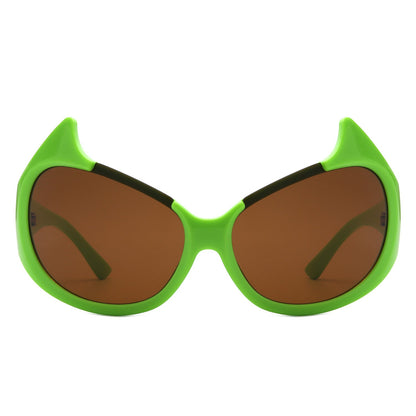 Vaelin - Oversized Round Fashion Cat Eye Sunglasses