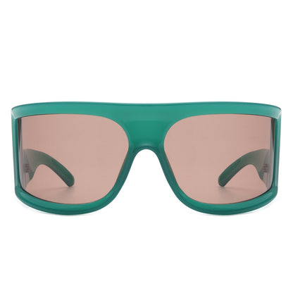 Kaelina - Oversize Irregular Fashion Square Wrap Around Sunglasses