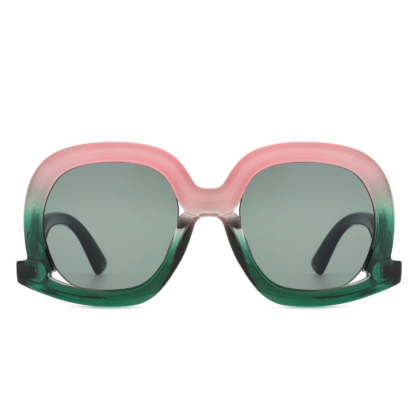 Lumisilk - Oversized Geometric Irregular Round Sunglasses for Women