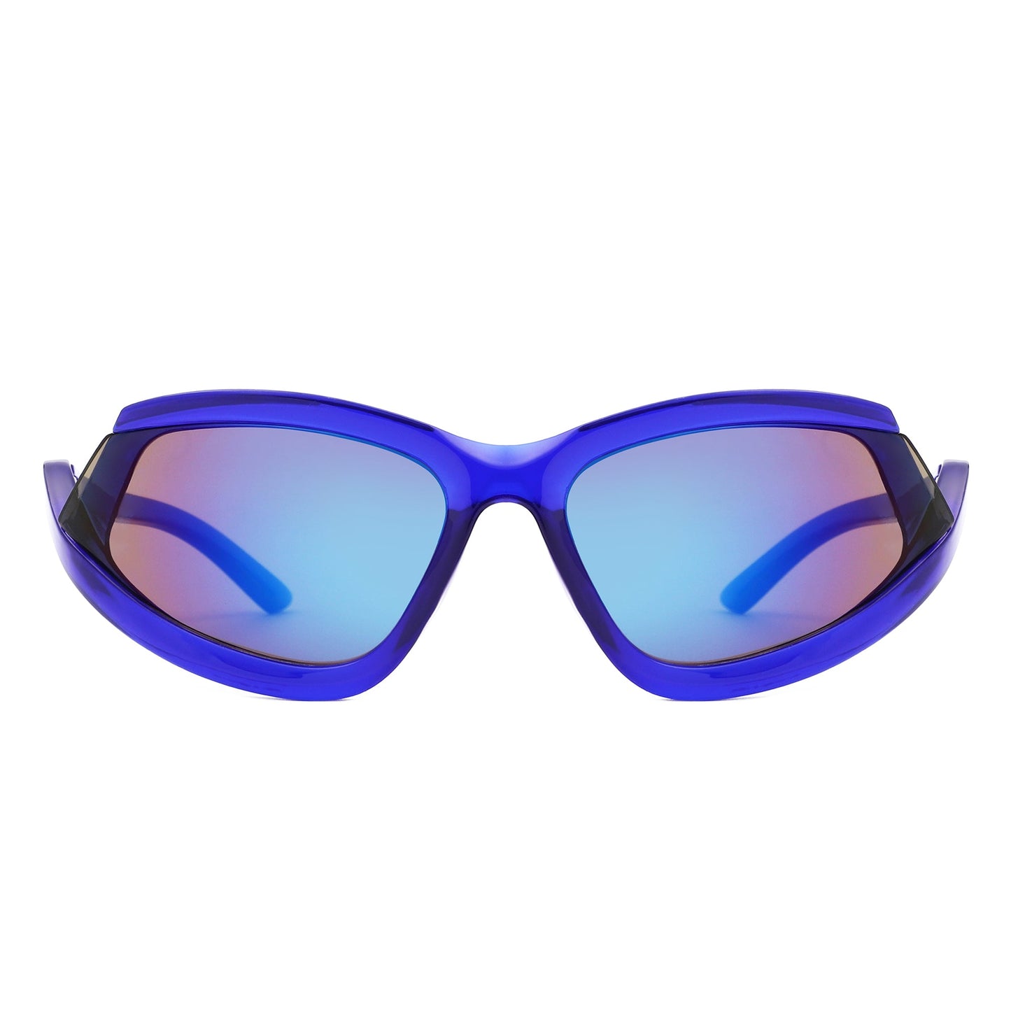 Quanta - Sporty Geometric Rectangle Wrap-Around  Sunglasses