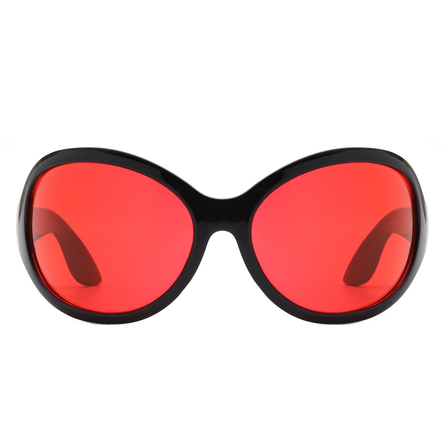 Aurora - Oversize Fashion Curved Large Women Round Sunglasses