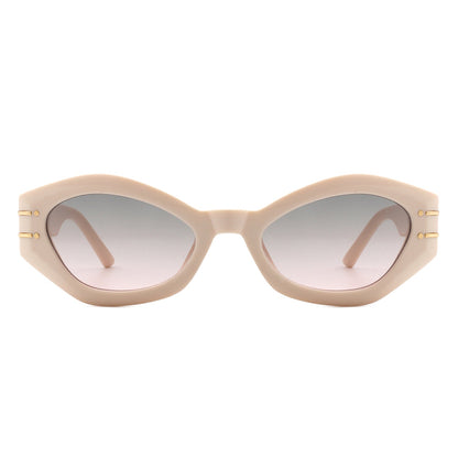 Elysiant - Geometric Oval Slim Fashion Round Cat Eye Sunglasses