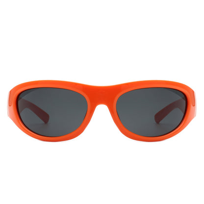 Kaelos - Rectangle Wrap Around Oval Sports Sunglasses