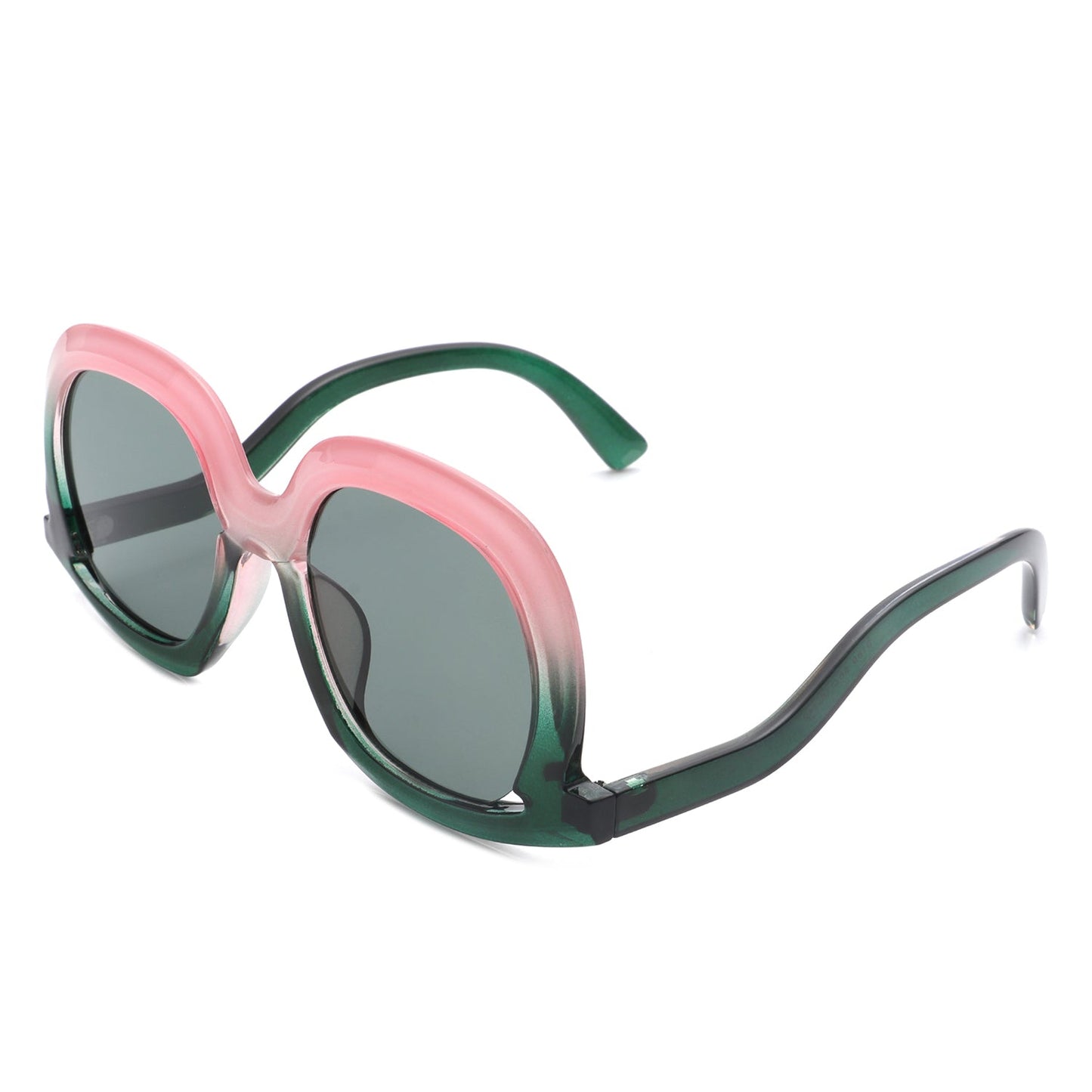 Lumisilk - Oversized Geometric Irregular Round Sunglasses for Women