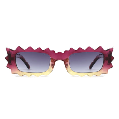 Zenn - Rectangle Modern Spike Irregular Wavy Square Sunglass
