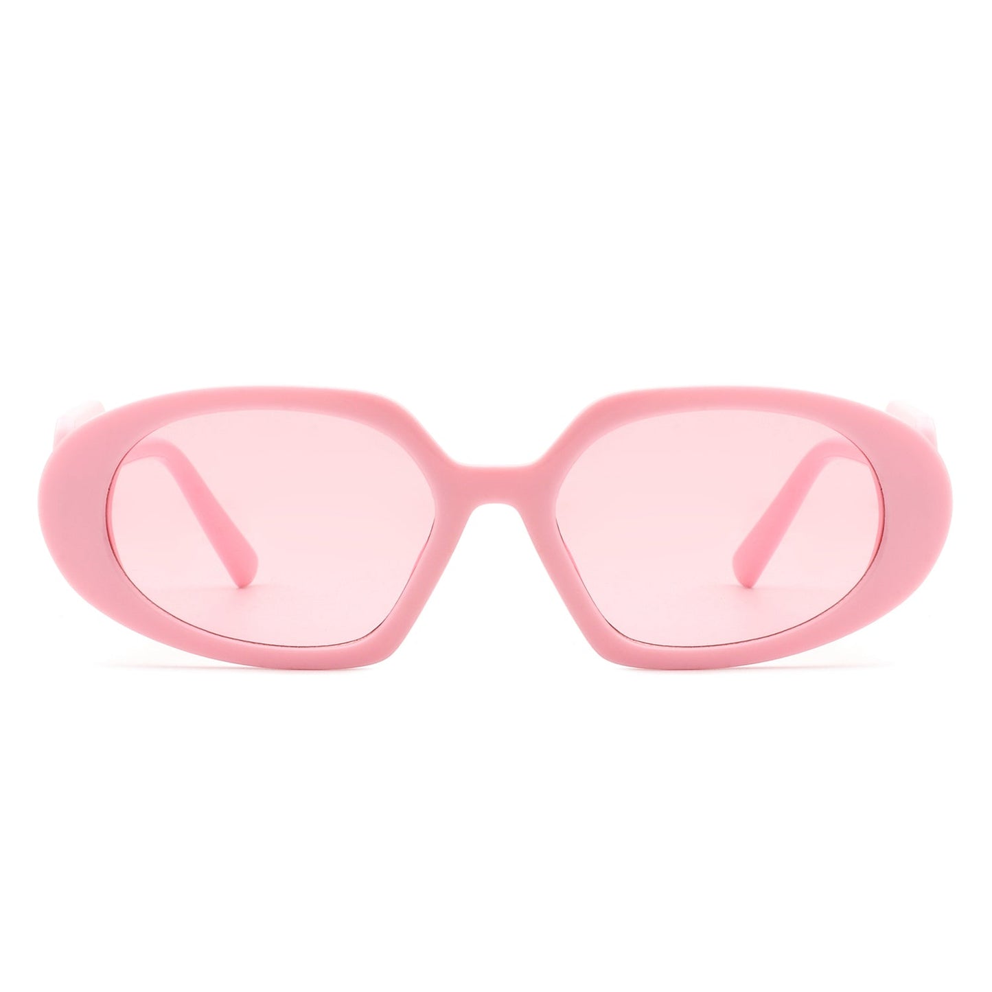 Glittera - Rectangle Retro Oval Chic Round Lens Leaf Design Fashion Sunglasses