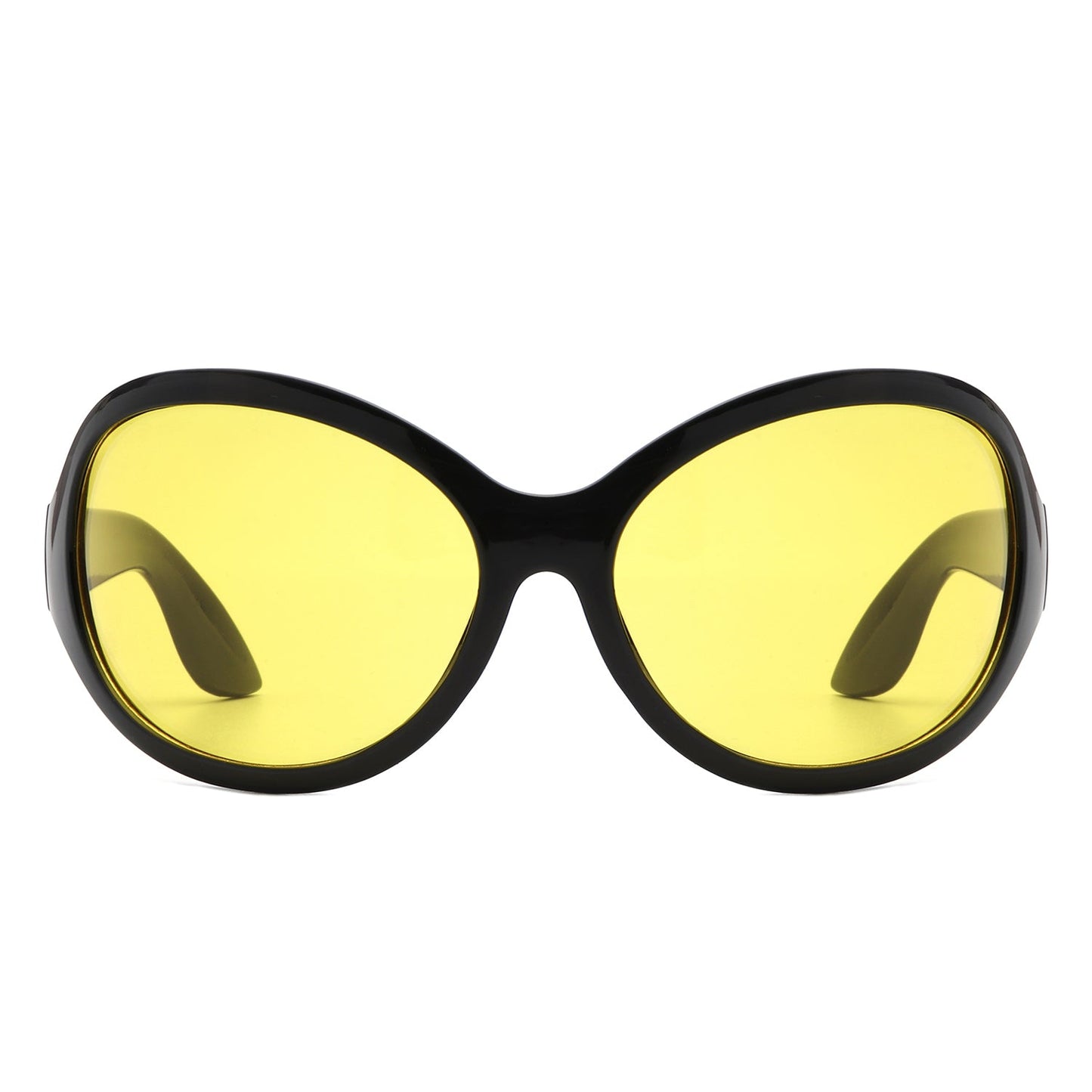 Aurora - Oversize Fashion Curved Large Women Round Sunglasses