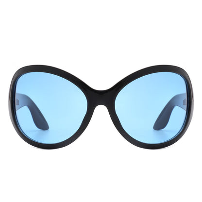 Quinlan - Oversized Round Wraparound Women's Sunglasses