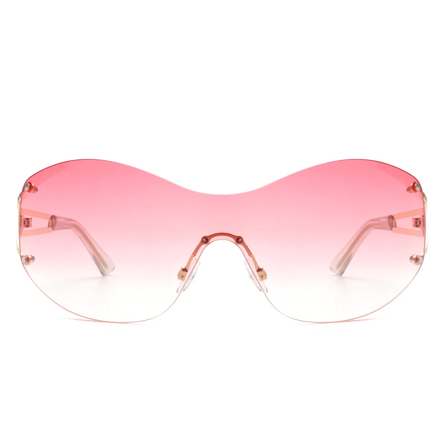 Elandor - Women Rimless Oversize Sleek Oval Fashion Sunglasses