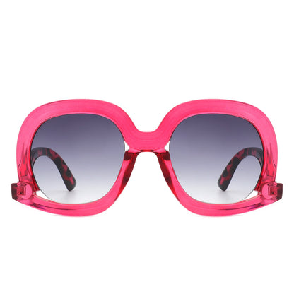 Lumisilk - Oversized Geometric Irregular Round Sunglasses for Women