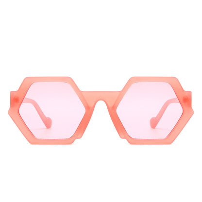 Starpath - Geometric Irregular Tinted Round Fashion Sunglasses