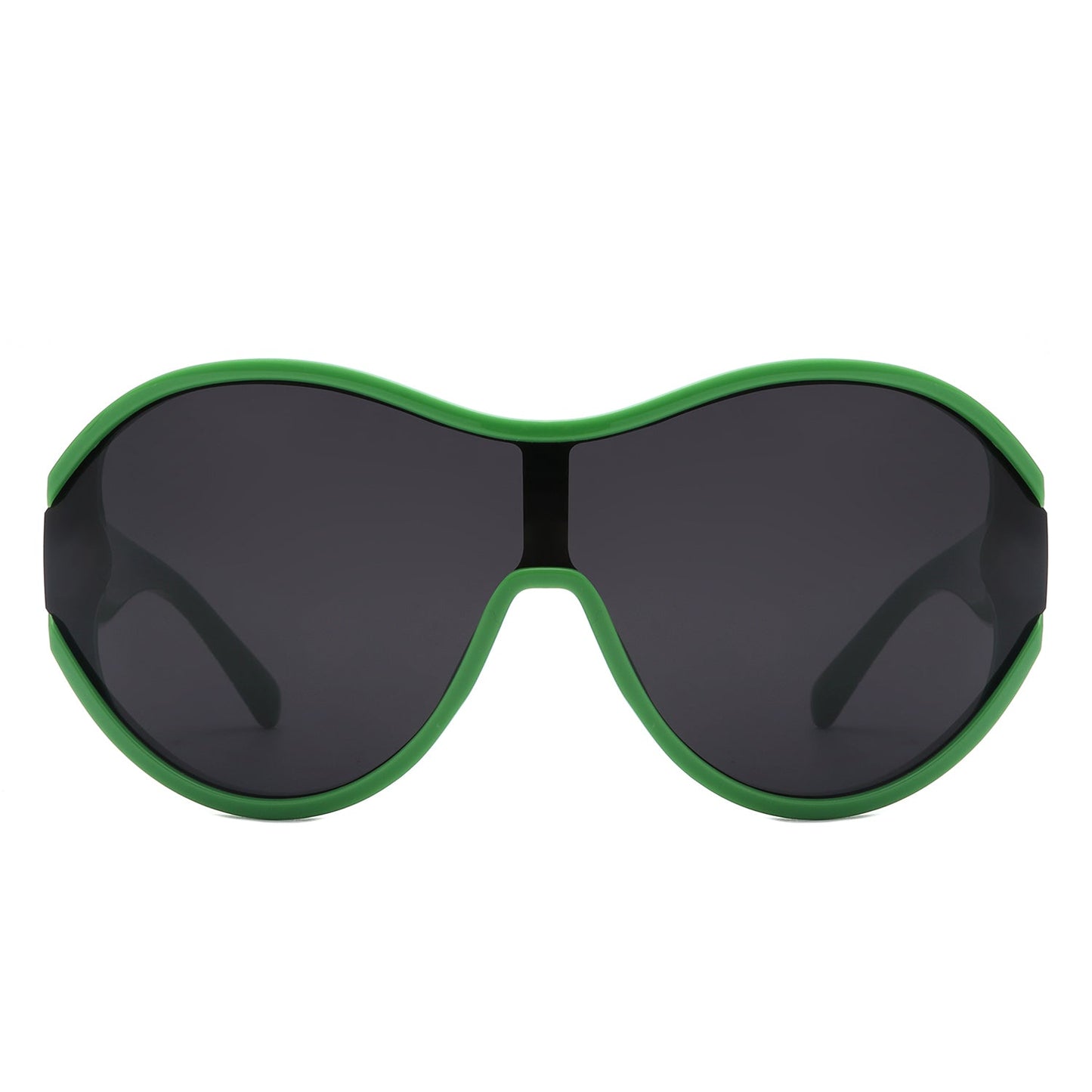 Gwyneth - Retro Oversized Oval Curved Round Sunglasses