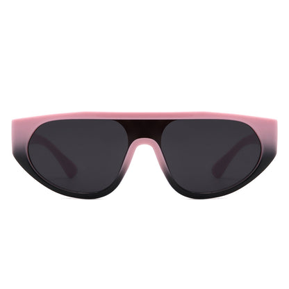 Isolde - Retro Round Flat Top Fashion Sunglasses
