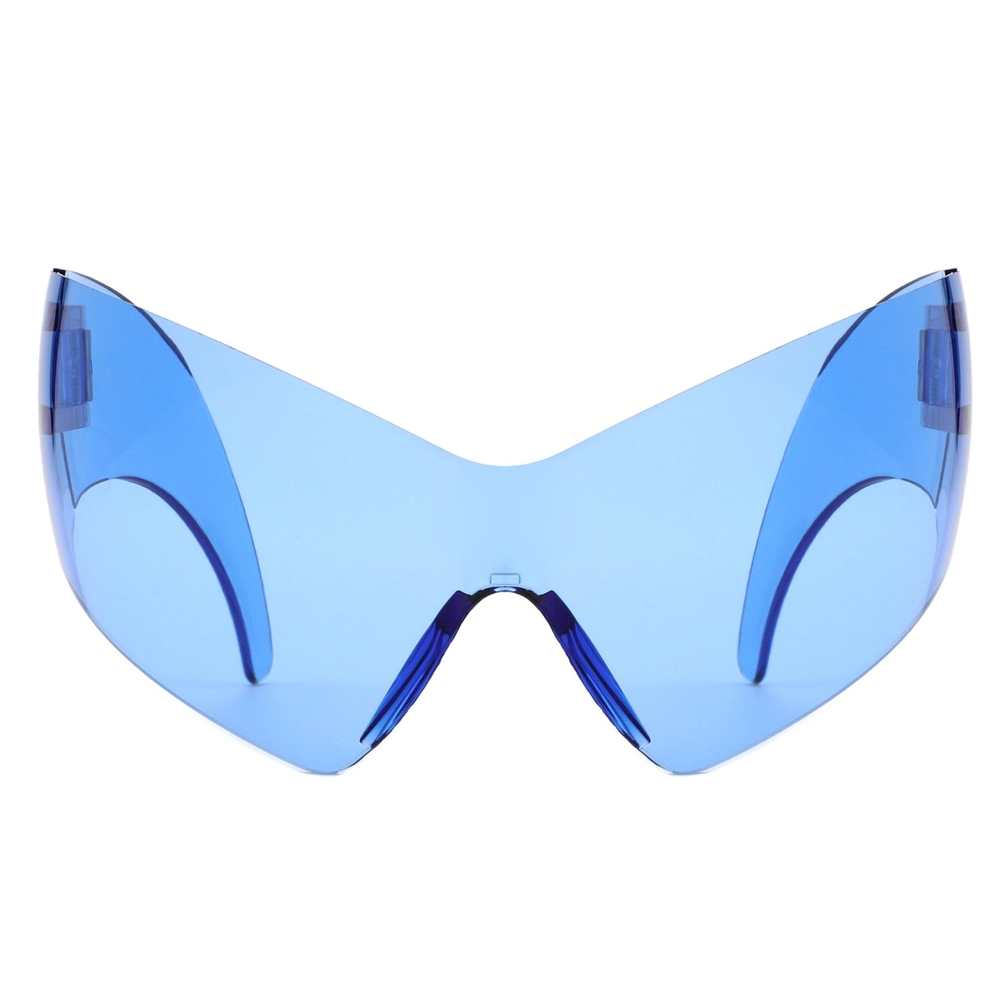 Clutch - Modern Rimless Oversized Color Pop Curved Sunglasses