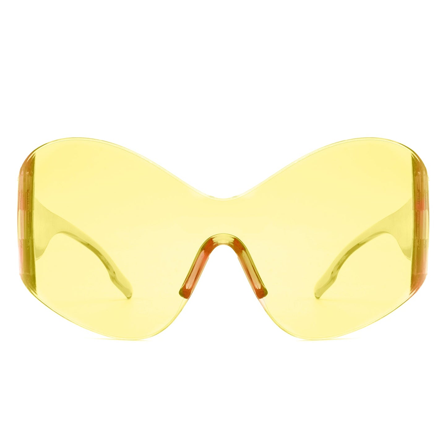 Oriel - Rimless Oversized Wraparound Shield Women Sunglasses