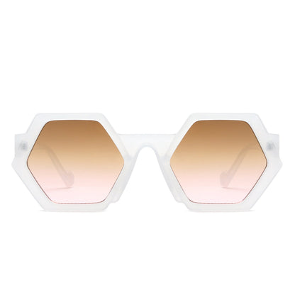 Starpath - Geometric Irregular Tinted Round Fashion Sunglasses